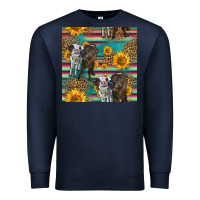 Navy two cute heifers seamless pattern Premium Sweatshirt - HRA Design Shop