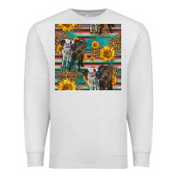 Oatmeal Heather two cute heifers seamless pattern Premium Sweatshirt - HRA Design Shop