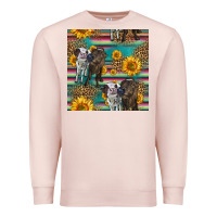 Pale Pink two cute heifers seamless pattern Premium Sweatshirt - HRA Design Shop