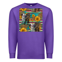 Purple two cute heifers seamless pattern Premium Sweatshirt - HRA Design Shop