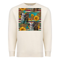 Sandshell two cute heifers seamless pattern Premium Sweatshirt - HRA Design Shop
