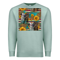 Seafoam two cute heifers seamless pattern Premium Sweatshirt - HRA Design Shop