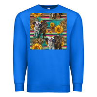 True Royal two cute heifers seamless pattern Premium Sweatshirt - HRA Design Shop