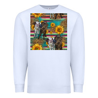 White two cute heifers seamless pattern Premium Sweatshirt - HRA Design Shop