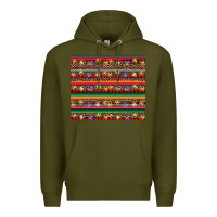 Army Green Christmas lights serape Premium Hoodie - BarkalooDesign