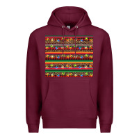 Burgundy Christmas lights serape Premium Hoodie - BarkalooDesign