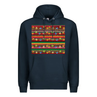 Navy Christmas lights serape Premium Hoodie - BarkalooDesign