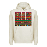 Oatmeal Heather Christmas lights serape Premium Hoodie - BarkalooDesign