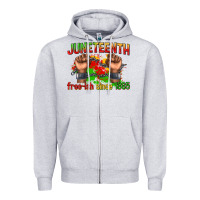 Heather Grey juneteenth free ish since 1865 Zipper Hoodie - texasbilliewilder