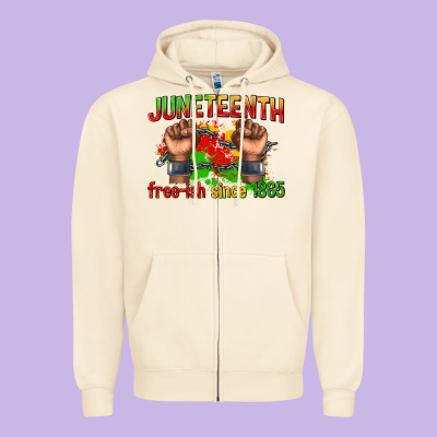 Zipper Hoodie juneteenth free ish since 1865
