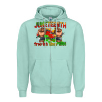 Seafoam juneteenth free ish since 1865 Zipper Hoodie - texasbilliewilder