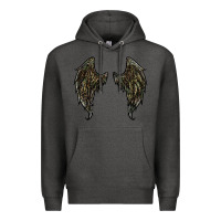 Charcoal Heather leopard camouflage wings Premium Hoodie - RanaPortraitStore