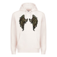 Pale Pink leopard camouflage wings Premium Hoodie - RanaPortraitStore