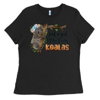 Black just a girl who loves koalas Ladies Tee - BarkalooDesign