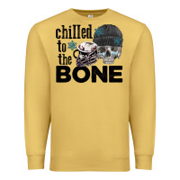 Antique Gold Chilled to the bone skull winter Premium Sweatshirt - FaDigitalArtStudio