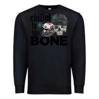 Black Chilled to the bone skull winter Premium Sweatshirt - FaDigitalArtStudio