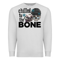 Dove Grey Chilled to the bone skull winter Premium Sweatshirt - FaDigitalArtStudio