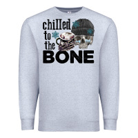 Heather Grey Chilled to the bone skull winter Premium Sweatshirt - FaDigitalArtStudio