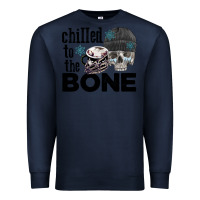 Navy Chilled to the bone skull winter Premium Sweatshirt - FaDigitalArtStudio