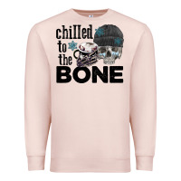 Pale Pink Chilled to the bone skull winter Premium Sweatshirt - FaDigitalArtStudio