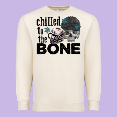 Chilled To The Bone Skull Winter Premium Sweatshirt Designed By Fadigitalartstudio