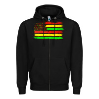 Black juneteenth flag Zipper Hoodie - texasbilliewilder