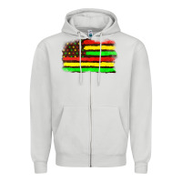 Dove Grey juneteenth flag Zipper Hoodie - texasbilliewilder