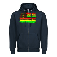 Navy juneteenth flag Zipper Hoodie - texasbilliewilder