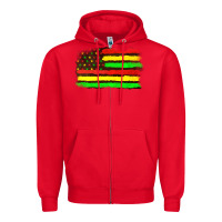 Red juneteenth flag Zipper Hoodie - texasbilliewilder
