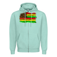 Seafoam juneteenth flag Zipper Hoodie - texasbilliewilder