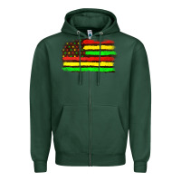 Sports Green juneteenth flag Zipper Hoodie - texasbilliewilder