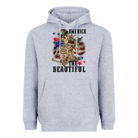 Heather Grey America the beautiful 4th of july Heavyweight Hoodie - CowGirlArtShop