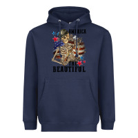 Navy America the beautiful 4th of july Heavyweight Hoodie - CowGirlArtShop