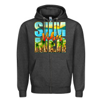 Charcoal Heather summer vibes Zipper Hoodie - Zillion Design Studio