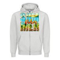 Dove Grey summer vibes Zipper Hoodie - Zillion Design Studio