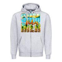 Heather Grey summer vibes Zipper Hoodie - Zillion Design Studio