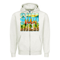 Oatmeal Heather summer vibes Zipper Hoodie - Zillion Design Studio