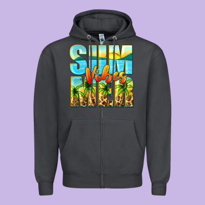 Summer Vibes Zipper Hoodie Designed By Zillion Design Studio
