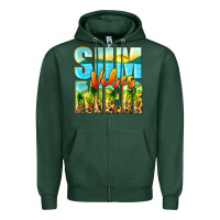 Sports Green summer vibes Zipper Hoodie - Zillion Design Studio