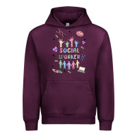 Mauve Wine social worker Urban Hoodie - MaliasSmallBusiness