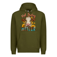 Army Green heifer with sunflowers Premium Hoodie - LillyAllenDesigns