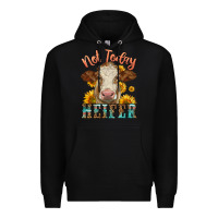 Black heifer with sunflowers Premium Hoodie - LillyAllenDesigns
