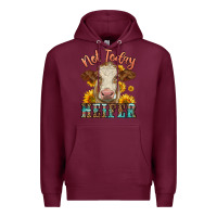 Burgundy heifer with sunflowers Premium Hoodie - LillyAllenDesigns