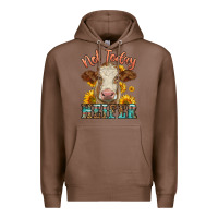 Chestnut heifer with sunflowers Premium Hoodie - LillyAllenDesigns