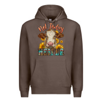 Coffee heifer with sunflowers Premium Hoodie - LillyAllenDesigns