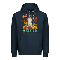 Navy heifer with sunflowers Premium Hoodie - LillyAllenDesigns