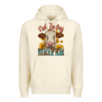 Sandshell heifer with sunflowers Premium Hoodie - LillyAllenDesigns