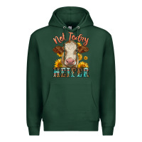 Sports Green heifer with sunflowers Premium Hoodie - LillyAllenDesigns