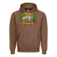 Chestnut happy camper Zipper Hoodie - Zillion Design Studio