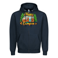 Navy happy camper Zipper Hoodie - Zillion Design Studio